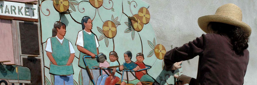 Judith Installs the RCMA Mural