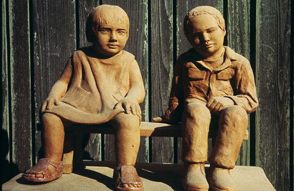Two Children on a Bench