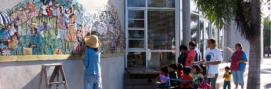 Putting up the Mural at the RCMA